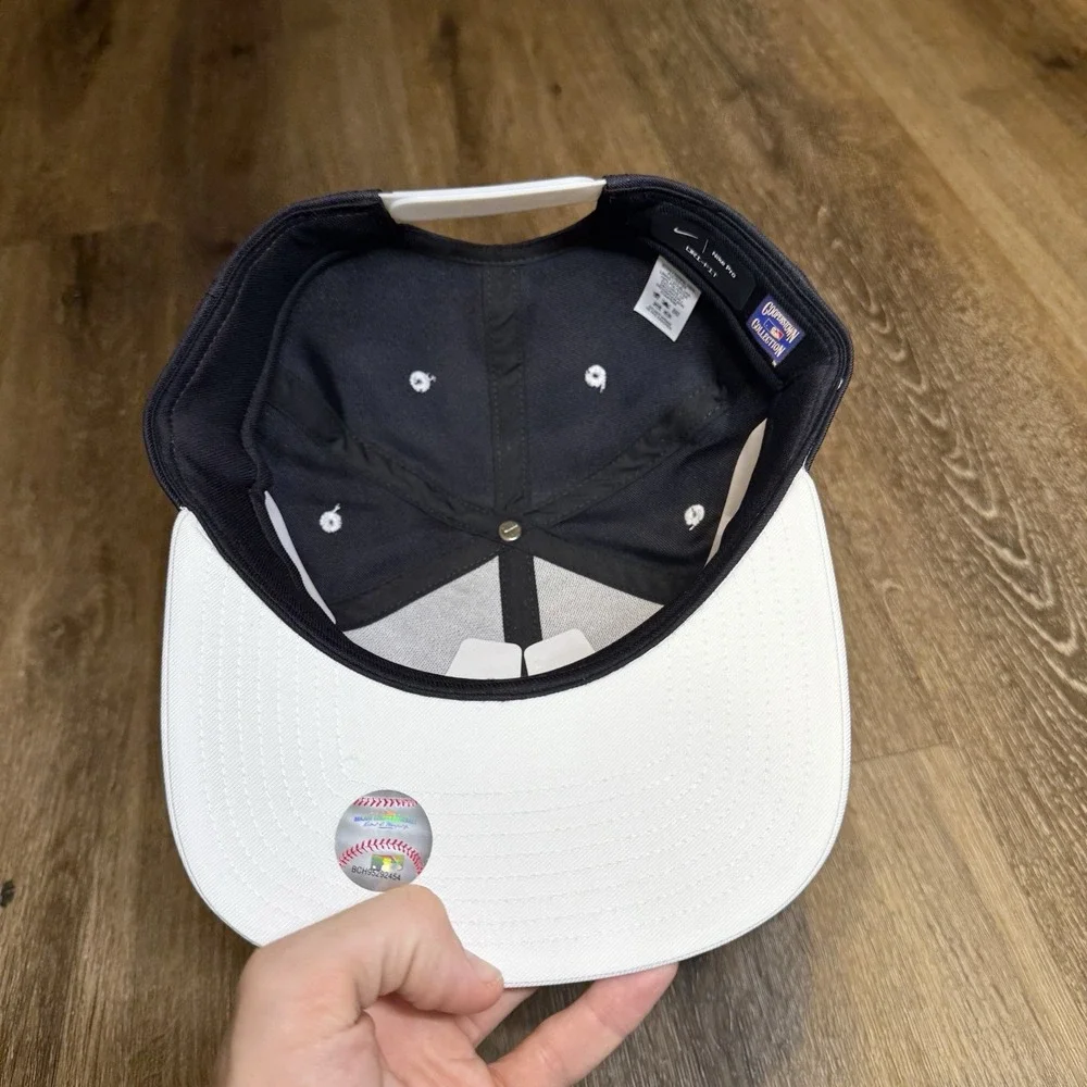 Nike New York‎ Yankees Hat Mens OS Navy Blue White Spellout Pro Snapback MLB Cap